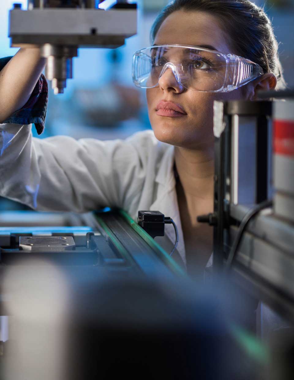 promo image for lab employee using scientific equipment